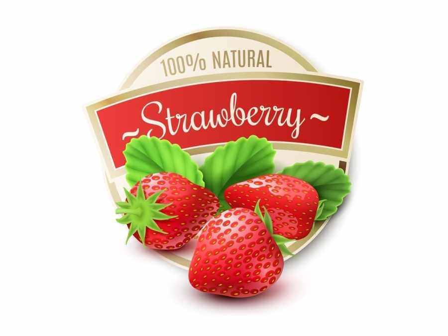 Этикетка самоклеящаяся «Клубника»